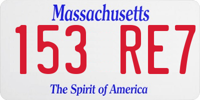 MA license plate 153RE7