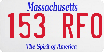 MA license plate 153RF0