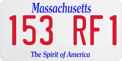 MA license plate 153RF1