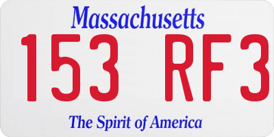 MA license plate 153RF3