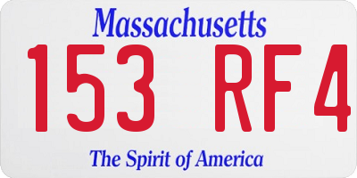 MA license plate 153RF4