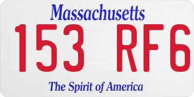 MA license plate 153RF6