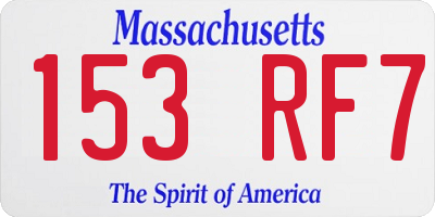MA license plate 153RF7