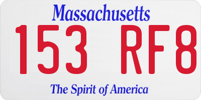 MA license plate 153RF8