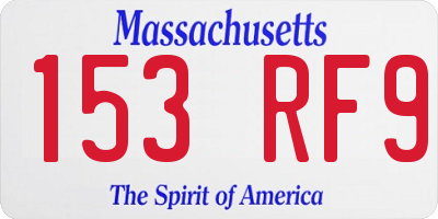 MA license plate 153RF9