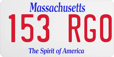 MA license plate 153RG0