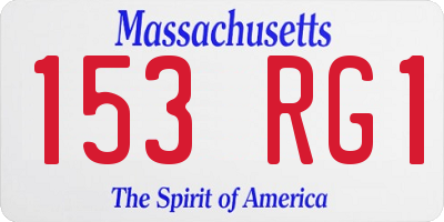 MA license plate 153RG1
