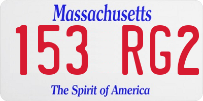 MA license plate 153RG2
