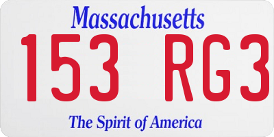 MA license plate 153RG3