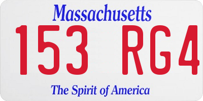 MA license plate 153RG4