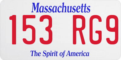 MA license plate 153RG9