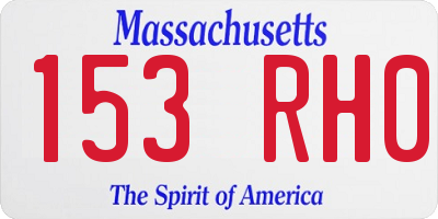 MA license plate 153RH0