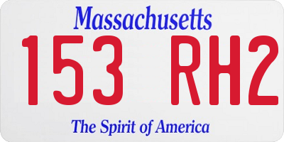 MA license plate 153RH2