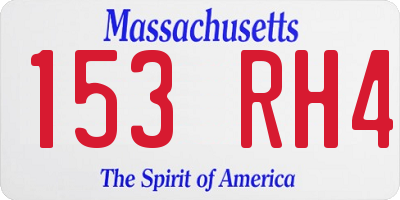 MA license plate 153RH4