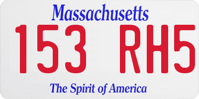 MA license plate 153RH5