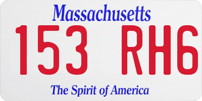 MA license plate 153RH6
