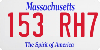 MA license plate 153RH7