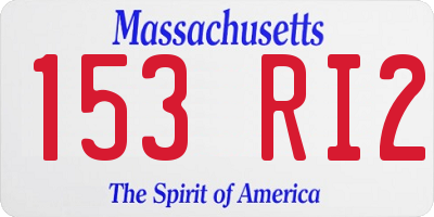 MA license plate 153RI2