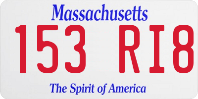 MA license plate 153RI8