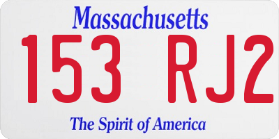 MA license plate 153RJ2