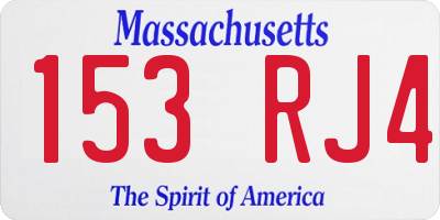 MA license plate 153RJ4