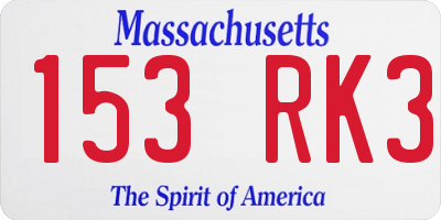 MA license plate 153RK3