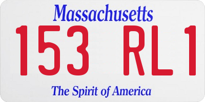 MA license plate 153RL1