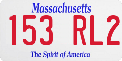 MA license plate 153RL2