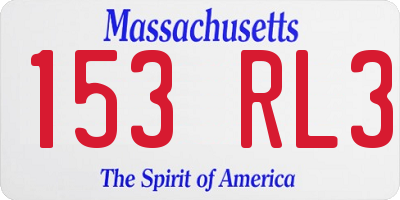 MA license plate 153RL3