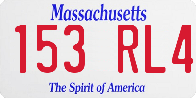 MA license plate 153RL4