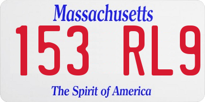 MA license plate 153RL9