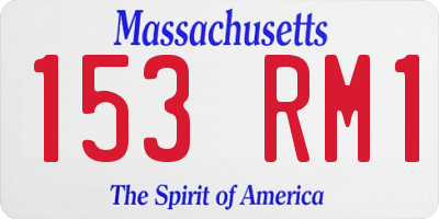 MA license plate 153RM1