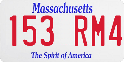MA license plate 153RM4