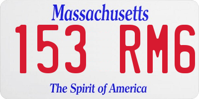MA license plate 153RM6
