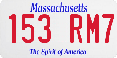 MA license plate 153RM7