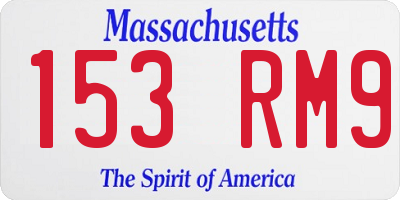 MA license plate 153RM9