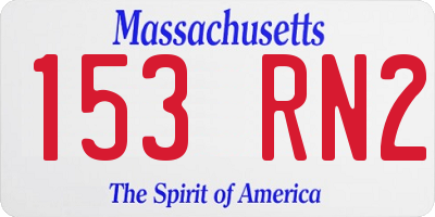MA license plate 153RN2