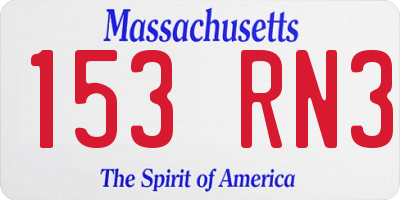 MA license plate 153RN3