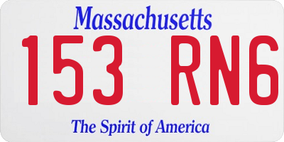 MA license plate 153RN6