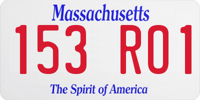 MA license plate 153RO1