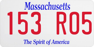 MA license plate 153RO5