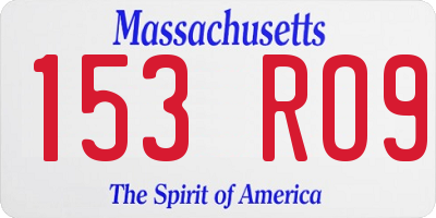 MA license plate 153RO9