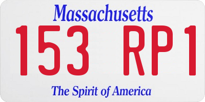 MA license plate 153RP1