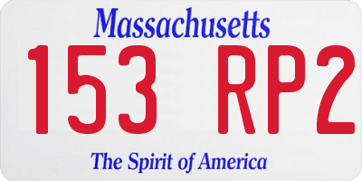 MA license plate 153RP2