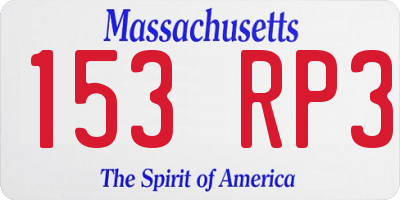 MA license plate 153RP3