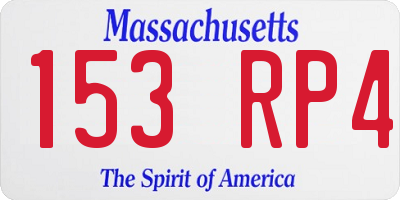 MA license plate 153RP4