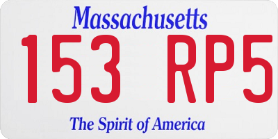 MA license plate 153RP5