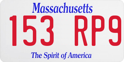 MA license plate 153RP9