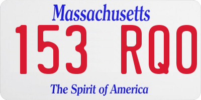 MA license plate 153RQ0