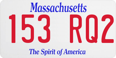 MA license plate 153RQ2